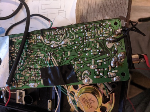 Back of motherboard with 6 PTT connections